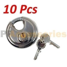 10x 70mm Heavy Duty Stainless Steel Armor Brass Cylinder Disc Padlock Round Lock