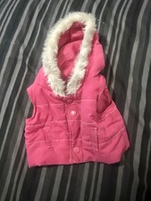 Build A Bear Dark Pink Fur Lined Hooded Puffer Vest