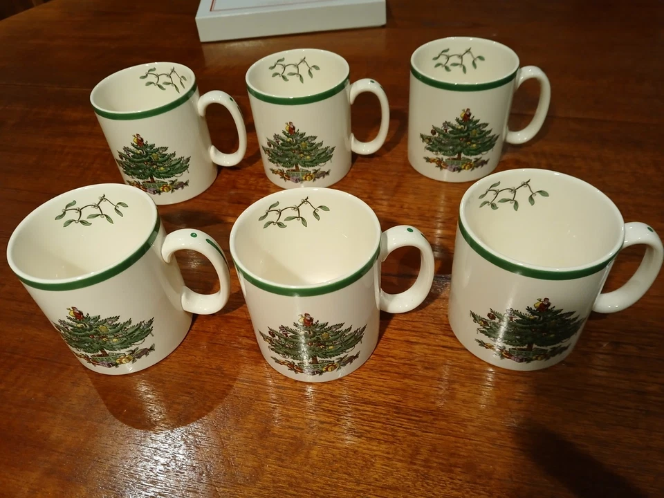 Set Of 6 Spode Christmas Tree Pattern Mugs - Image 4 of 4