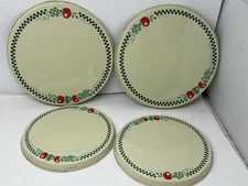 Vintage Strawberry Jam Burner Covers* Lot 4 Enamel Metal Stove Top Farm Barn