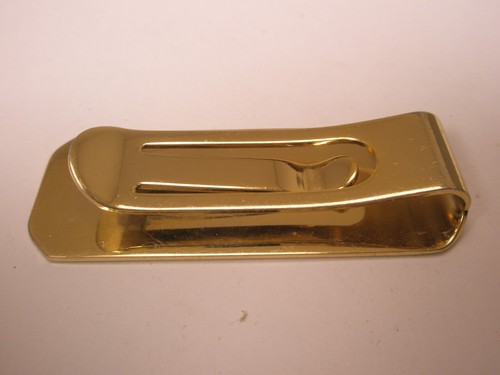 Engrave Ready Gray & Gold Tone Vintage Money Clip cash dollars paper money mc58 - Picture 5 of 5
