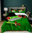 Tree Frog Cartoon Green Quilt/Doona/Duvet Cover Single/Double/Queen/King Bed Set