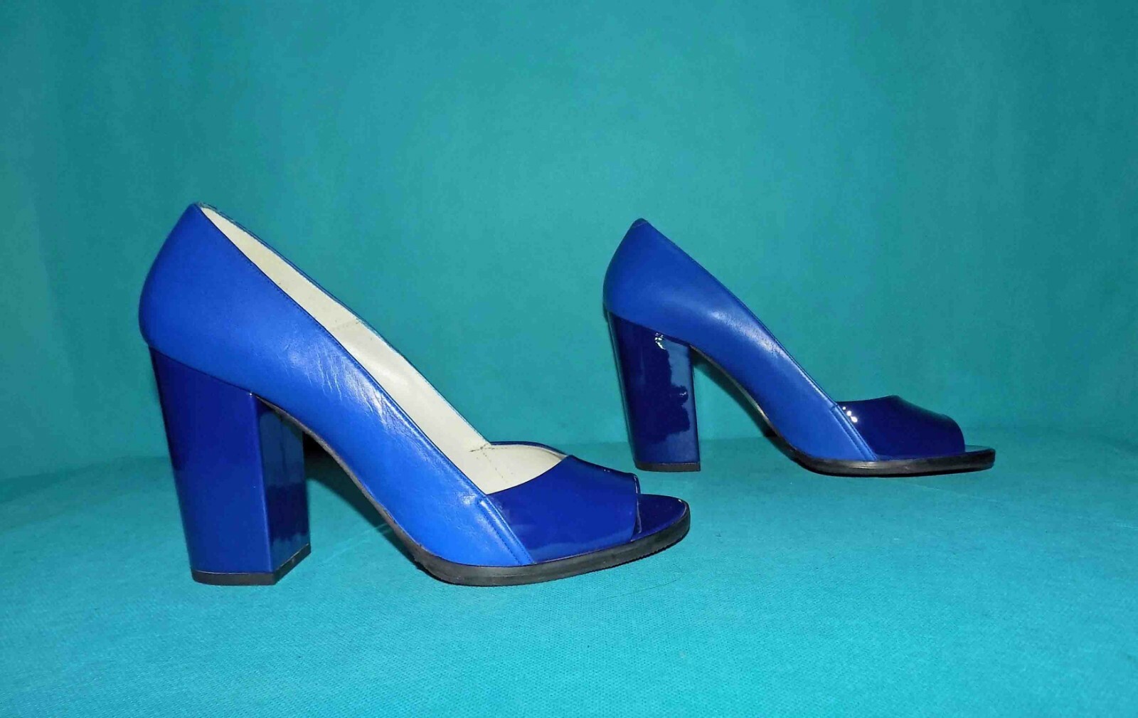 Pumps End Open Accessory Diffusion Blue Leather S… - image 1