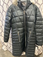 Gallery Puffer Jacket Fax Furr Hood Black Size Xl