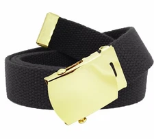 Build A Belt Men's Classic Gold Slider 1.25" Wide Buckle with Canvas Web Belt