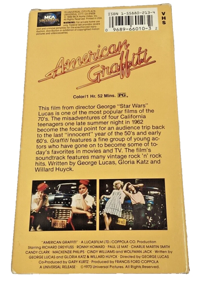 American Graffiti VHS George Lucas Richard Dreyfus Ron Howard * BUY 2 GET 2 FREE Foto 3 de 3
