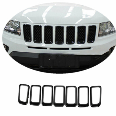 #ad For 2011 2016 Jeep Compass Black Front Grille Grill Insert Trim Ring Accessories $36.09