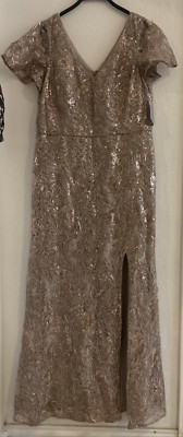 Alex Evenings Womens Floral Embroidered Cocktail Sheath Dress Size 16