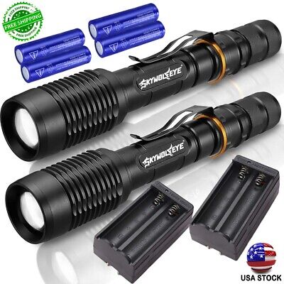 Tactical Police 990000Lumen T6 LED Flashlight Aluminum Torch Zoomable Durable US