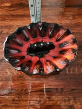 Vintage Old Fort Henry Ashtray Red Black Pottery Souvenir State Park