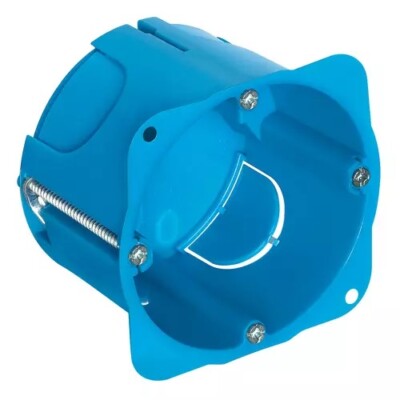 Vimar V71701 Blue 2.7  X 1.9  Hollow Wall 2-Module Round Flush Mount Box Housing