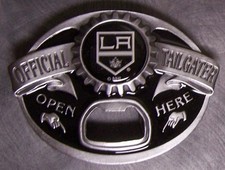 NHL Pewter Belt Buckle Los Angeles Kings built in bottle opener NEW MADE IN USA
