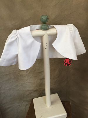  Girls 3 White Formal SILKY BOLERO JACKET Short Sleeved Shrug LADYBUG COLLECTION