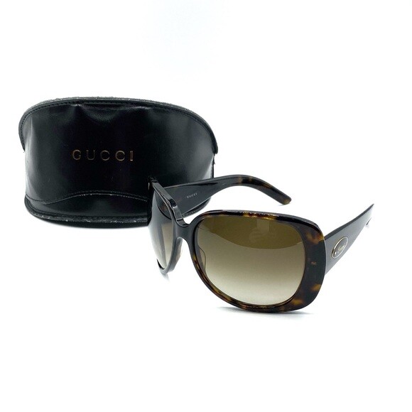 VINTAGE GUCCI Tortoise Shell Sunglasses Acetate & Case No Scratches Authentic image 3