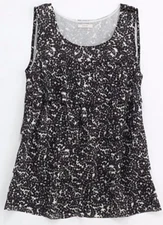 J.CREW Floral Silk Tiered Cami Blouse Black White Tank Top Shirt Sz 2 #30527
