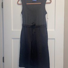 Vera Wang XS Sleeveless Chic Charcoal/Black Dress With Front Tie, Pockets NWT
