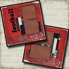 FOOTBALL RED - 2 Premade Scrapbook Pages - EZ Layout 7