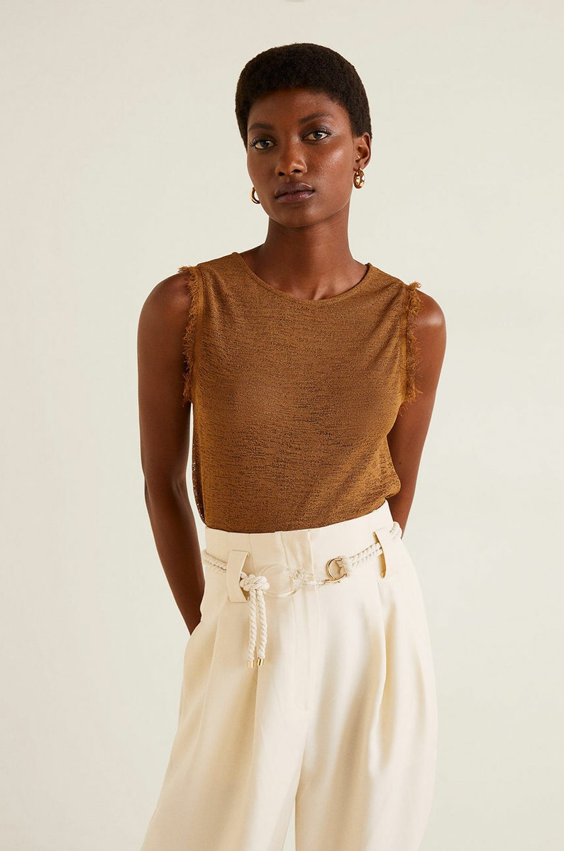 Mango Textured Knit Brown Co-ord set BNWT UK