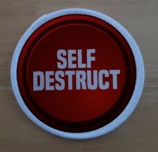 Self Destruct Button Mahem Chaos Badge Patch Patches Badges