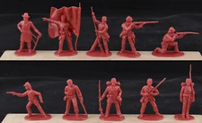Accurate Union Infantry in DARK Red Color - 20 54mm soft plastic figures