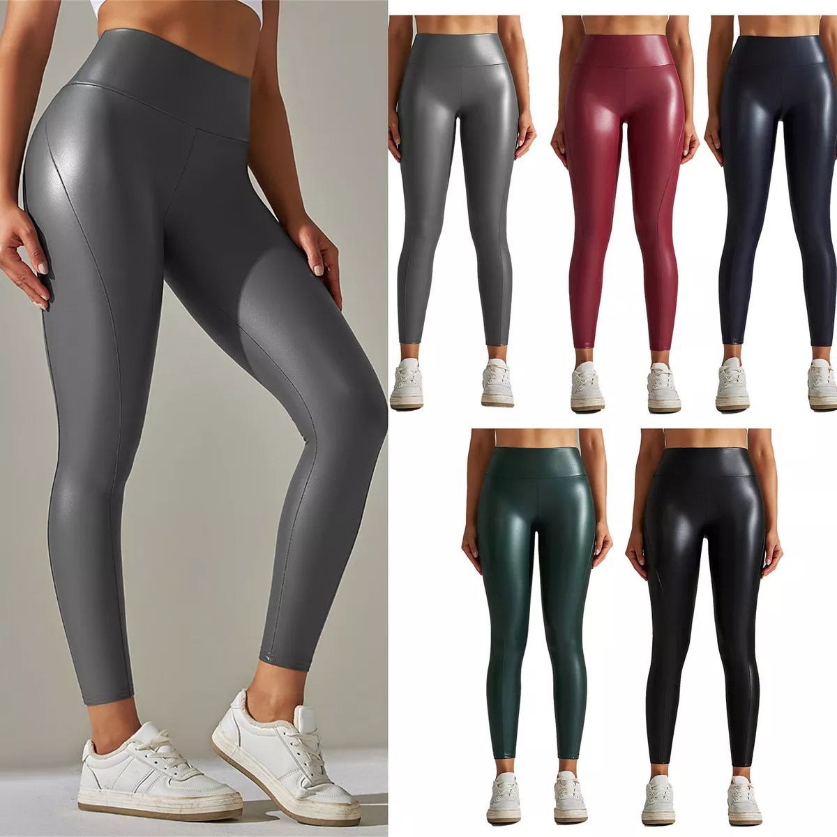 High Waist Yoga Leggings for Women Tummy Control Capri Pants Solid Color  Workout Running Pants Gym Stretch Joggers : : Clothing, Shoes &  Accessories