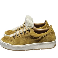 Marc Fisher Maite Platform Sneaker Women's 9 Tan Suede Lace Up Rubber