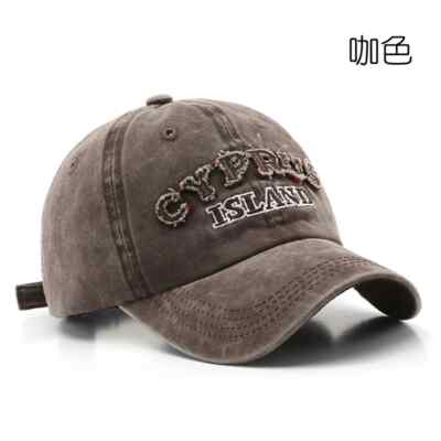 NEU Herren Damen Vintage Waschung machen alte Buchstaben bestickt geschwungene Traufe Baseball Cap