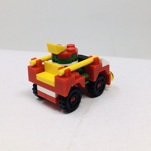 Mini Lego Car Truck Tank Sm Built w NEW Bricks 4 wheels Red Yellow White Green - Picture 6 of 14