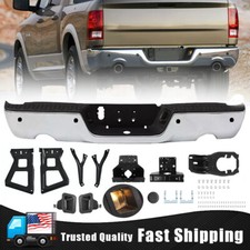 Chrome Rear Step Bumper Wdual Exhaustsensor Holes For 2009-2018 Dodge Ram 1500