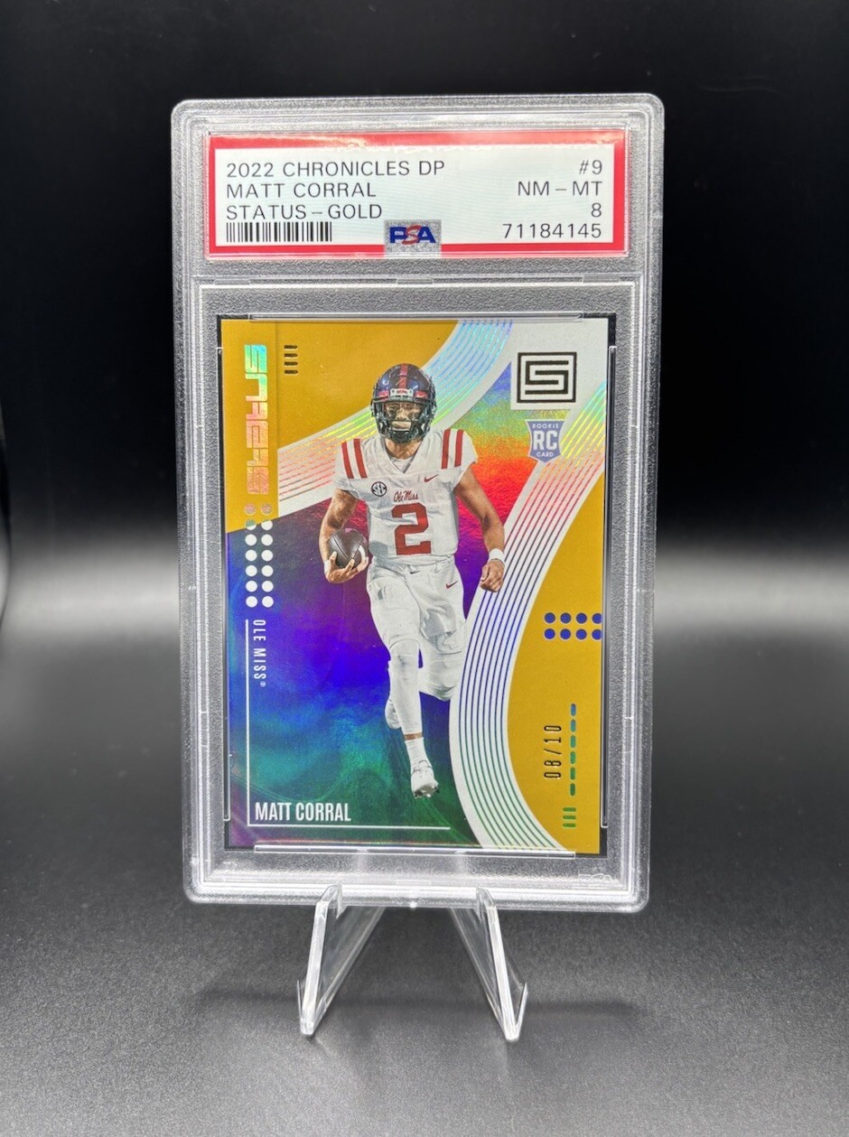 2022 Panini Chronicles Draft Picks Matt Corral #9 Parallel Gold /10 PSA Ole Miss