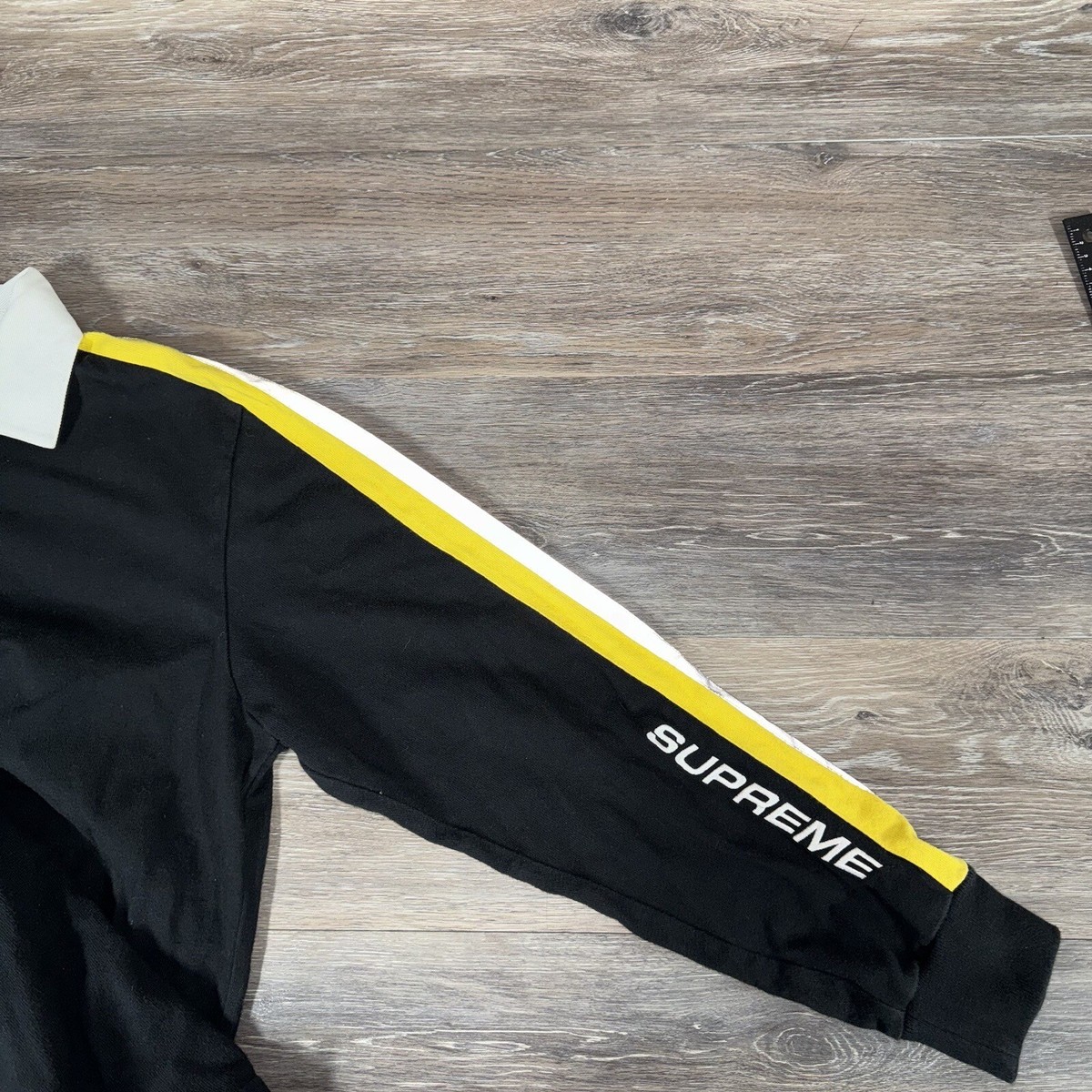 Supreme Reflective Sleeve Stripe Rugby Size Medium Long Supreme Reflective Sleeve Stripe Rugby Size Medium Long