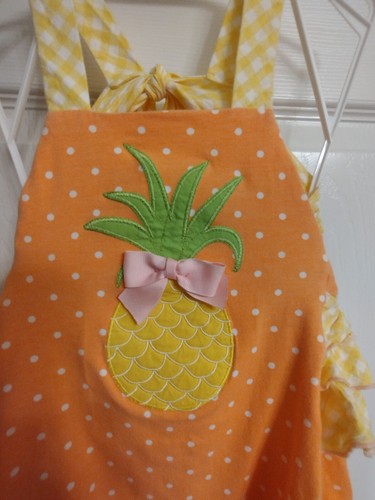Ricrac Ruffles Pineapple Bubble Ruffles Girl's Size 24 Months Matching Hair Bow - Picture 8 of 24