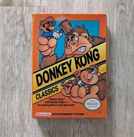 Donkey Kong Classics 1988 Nintendo NES Authentic Box, Manual & Sleeve Only 