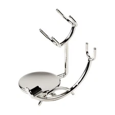 Chrome Razor and Shaving Brush Stand - Holds Straight Edge Razors, 