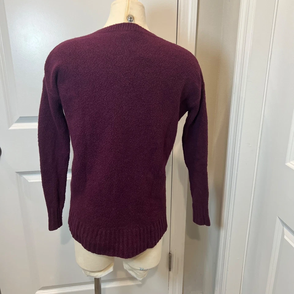 Suéter Express Mujer Borgoña Texturizado Cuello Redondo Manga Larga XS Foto 2 de 4