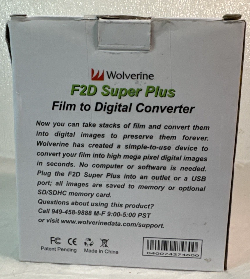 Wolverine F2D Super Plus Film to Digital Converter 35mm 126 110 Super 8 Open Box - Image 3 of 4