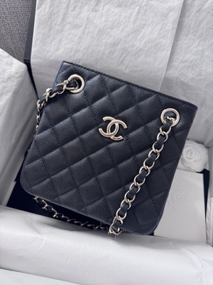 CHANEL Quilted Classic Mini Bucket Bag in Black