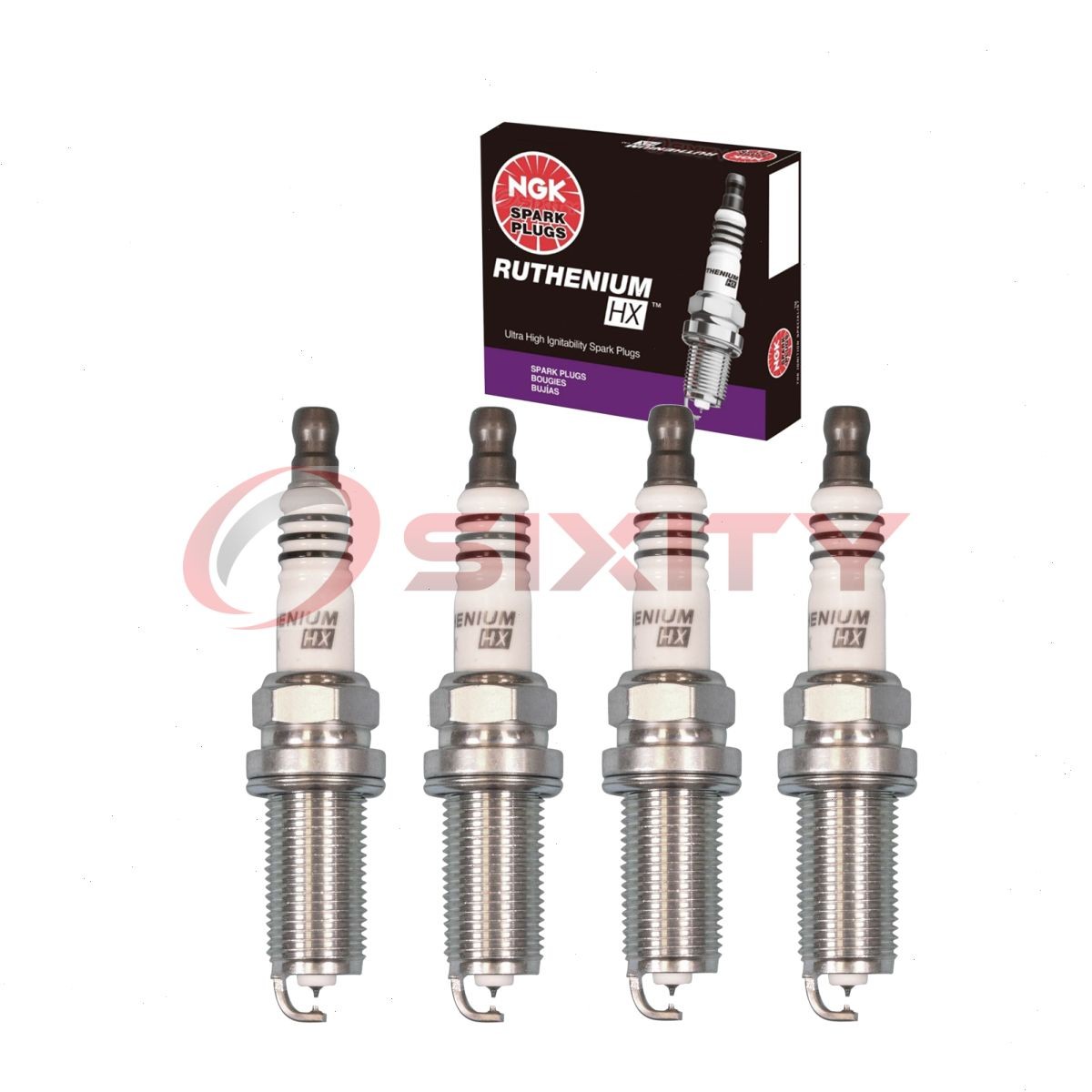 4 pcs NGK Ruthenium HX Spark Plugs for 2009-2012 Kia Rondo 2.4L L4 - Engine fp