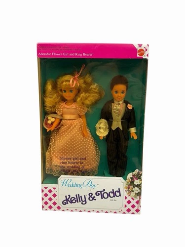 Vintage Barbie Dolls Kelly And Todd Wedding Day Gift Set Flower Girl