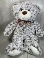 FAO Schwarz Bow Tie Teddy Bear Plush Stuffed Animal White Brown Chocolate 2017