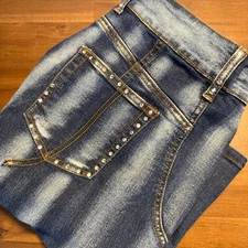 CREST JEANS Women's Size 17/18 Denim A-Line Skirt Embellished Pockets