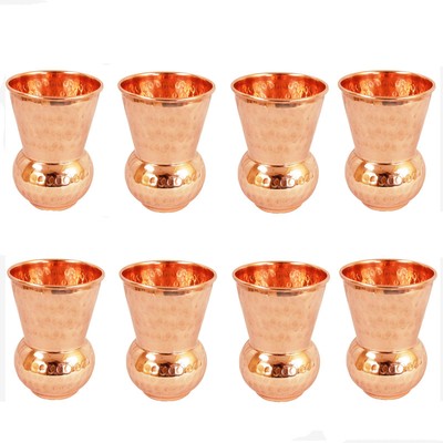 Hammered Design Copper Tumbler Traveller's Handcrafted Mug Ayurveda Yoga Benefit