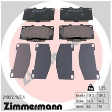 Zimmermann Bremsbelagsatz Bremsklötze vorne 21922.145.1 21922 21923 | 634117