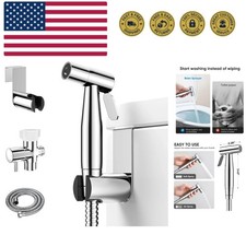 Chrome Handheld Bidet Sprayer for Toilet - Stainless Steel Cloth Diaper Jet S...