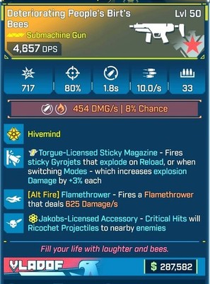  Borderlands 4 Burt's Bees | LVL 60 | FLAME | Torgue Sticky | ENDGAME DESTROYER