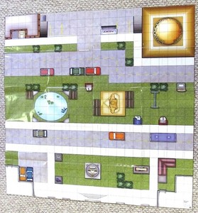 DC HEROCLIX - JUSTICE LEAGUE WATCHTOWER & METROPOLIS MAPS 2003 WIZKIDS 36 X 36