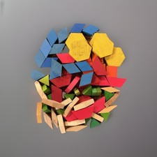 Geometric Pattern Blocks Wooden Shapes Manipulatives Elementary Math