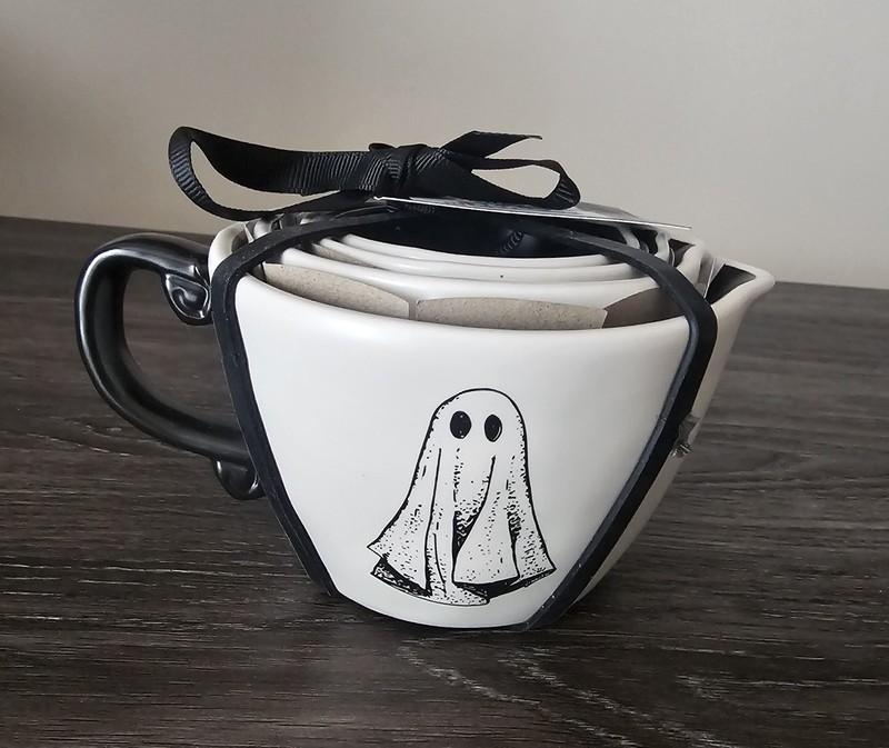 Rae Dunn Halloween Measuring Cups Ghost,  Witch Hat, Crow, And Black Cauldron