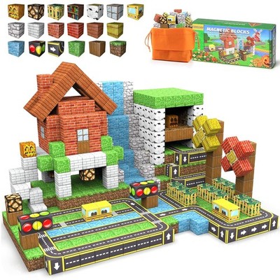 Magnetic Blocks - 100PCS Magnet Tiles Stacking Construction Building Blocks Cube
