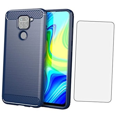 Asuwish Phone Case for Xiaomi Redmi Note 9 / Redmi 10X 4G with Tempered Blue